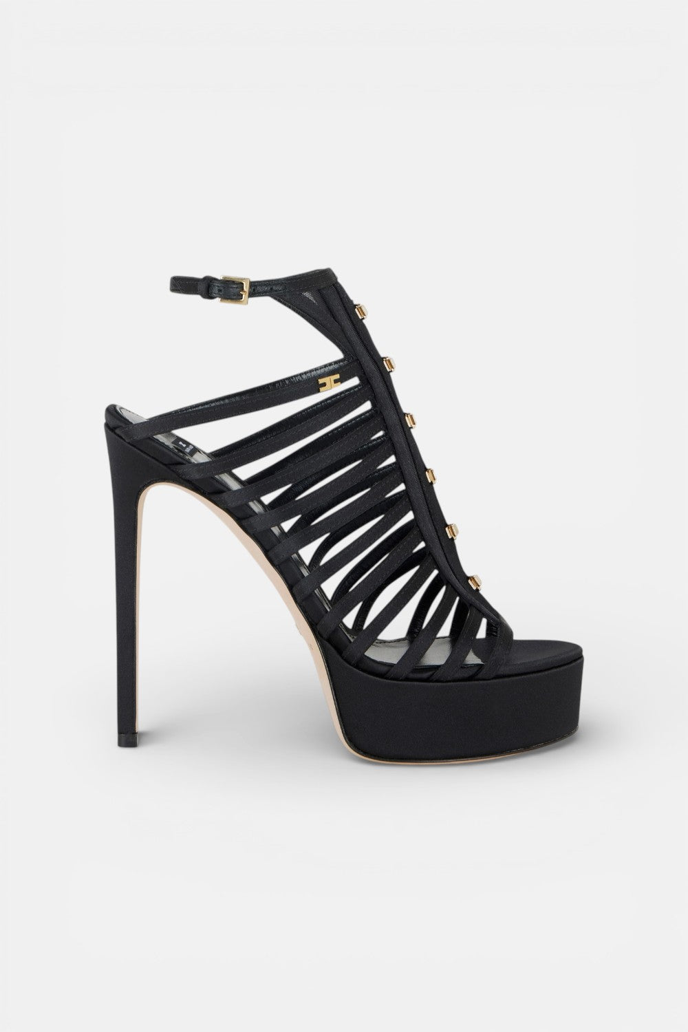 Sandali in raso con plateau