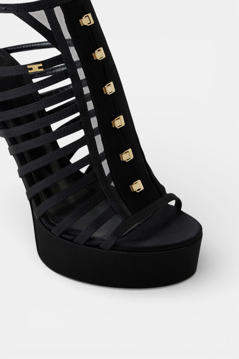 Sandali in raso con plateau