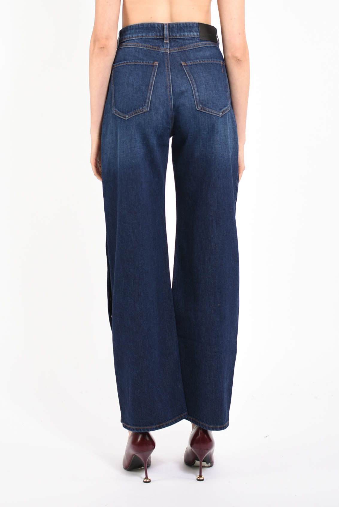 Jeans wide leg modello lichene