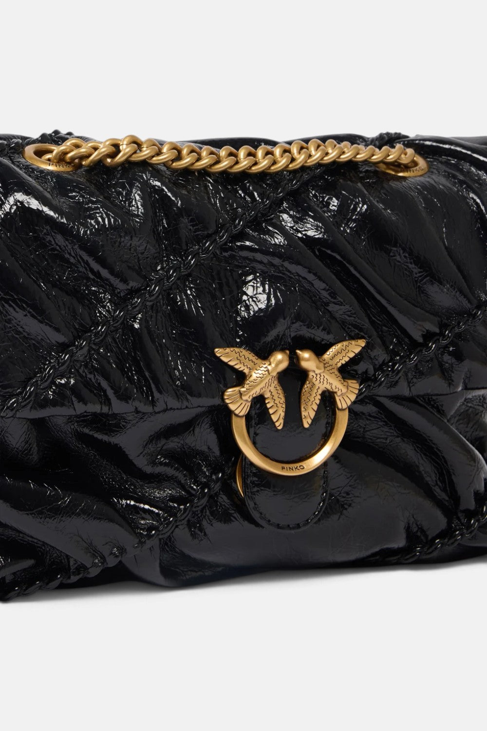 Borsa a tracolla Mini Love Bag Puff in pelle new shiny trapuntata 107162A2JC