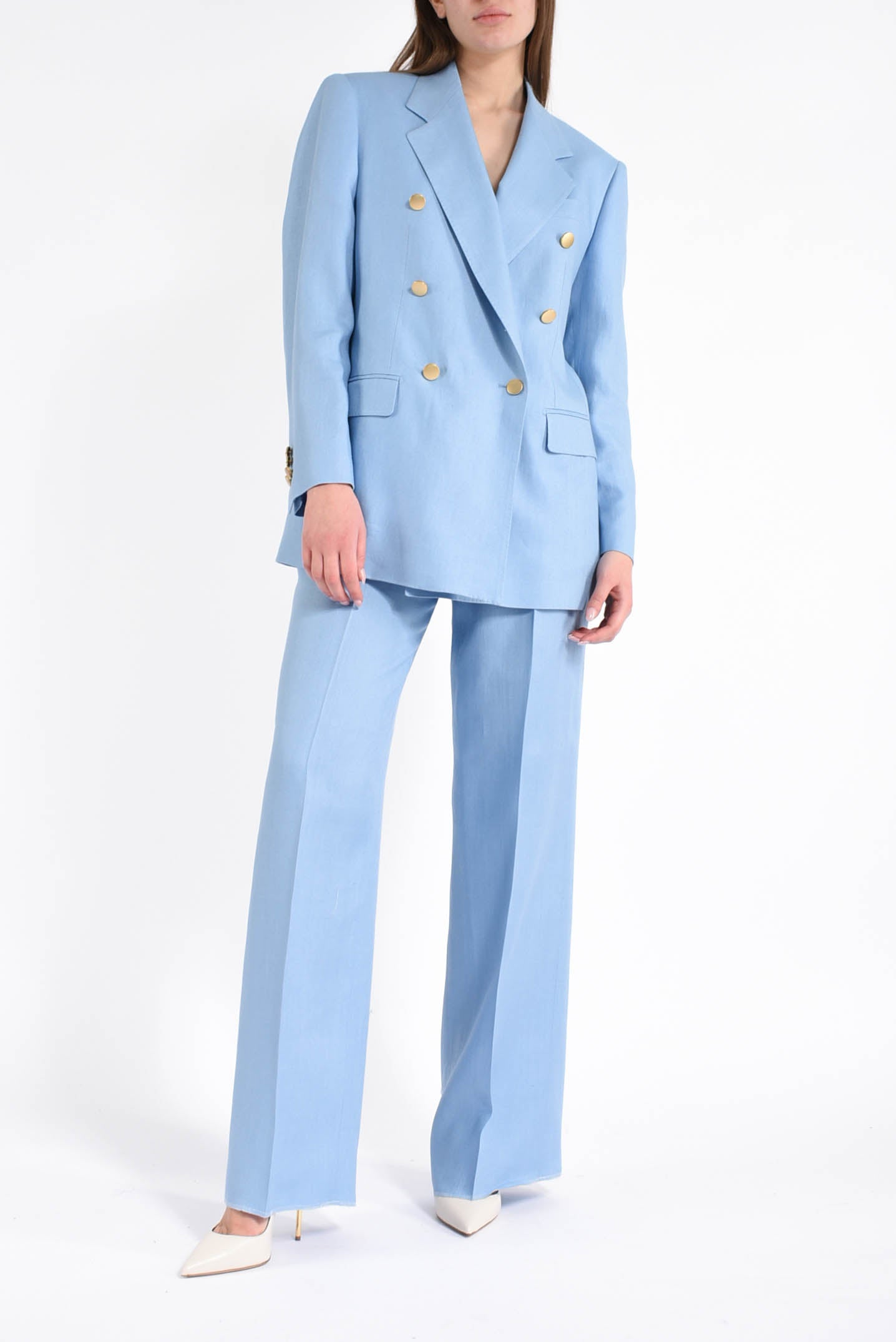 tailleur in lino modello t-loreley