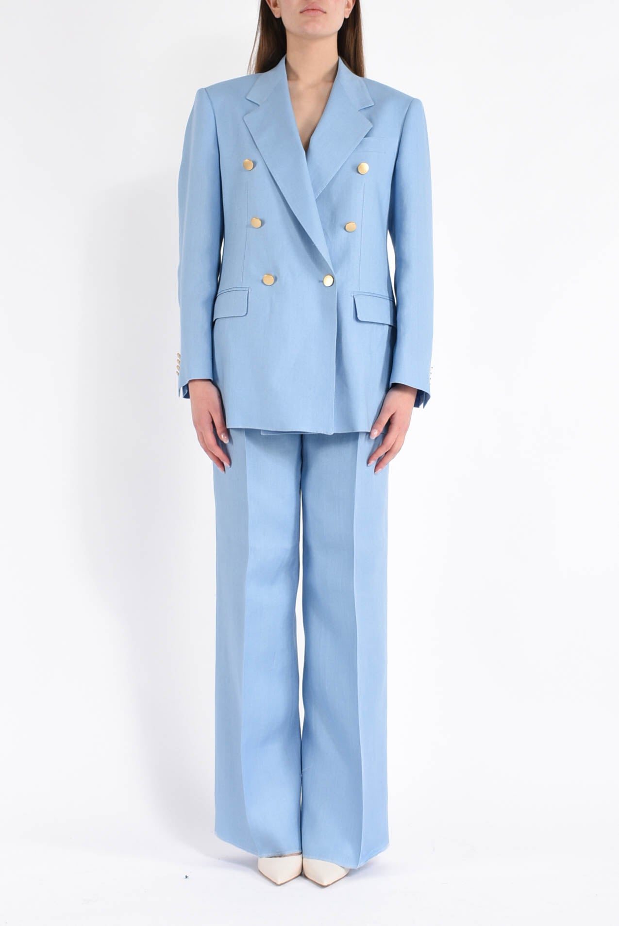 tailleur in lino modello t-loreley