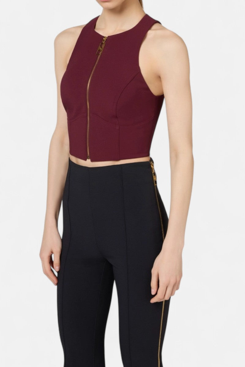 top in doppio crepe