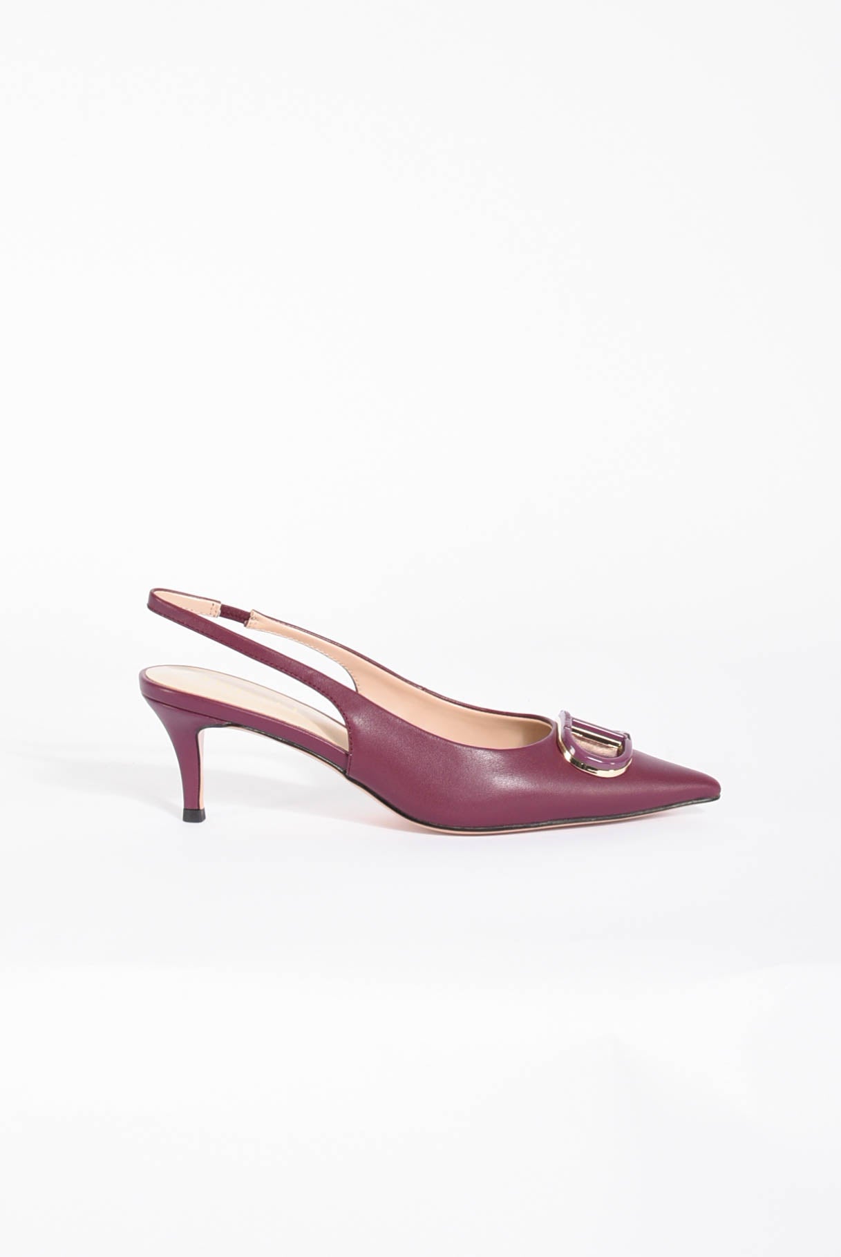 Décolleté sling back con Oval T
