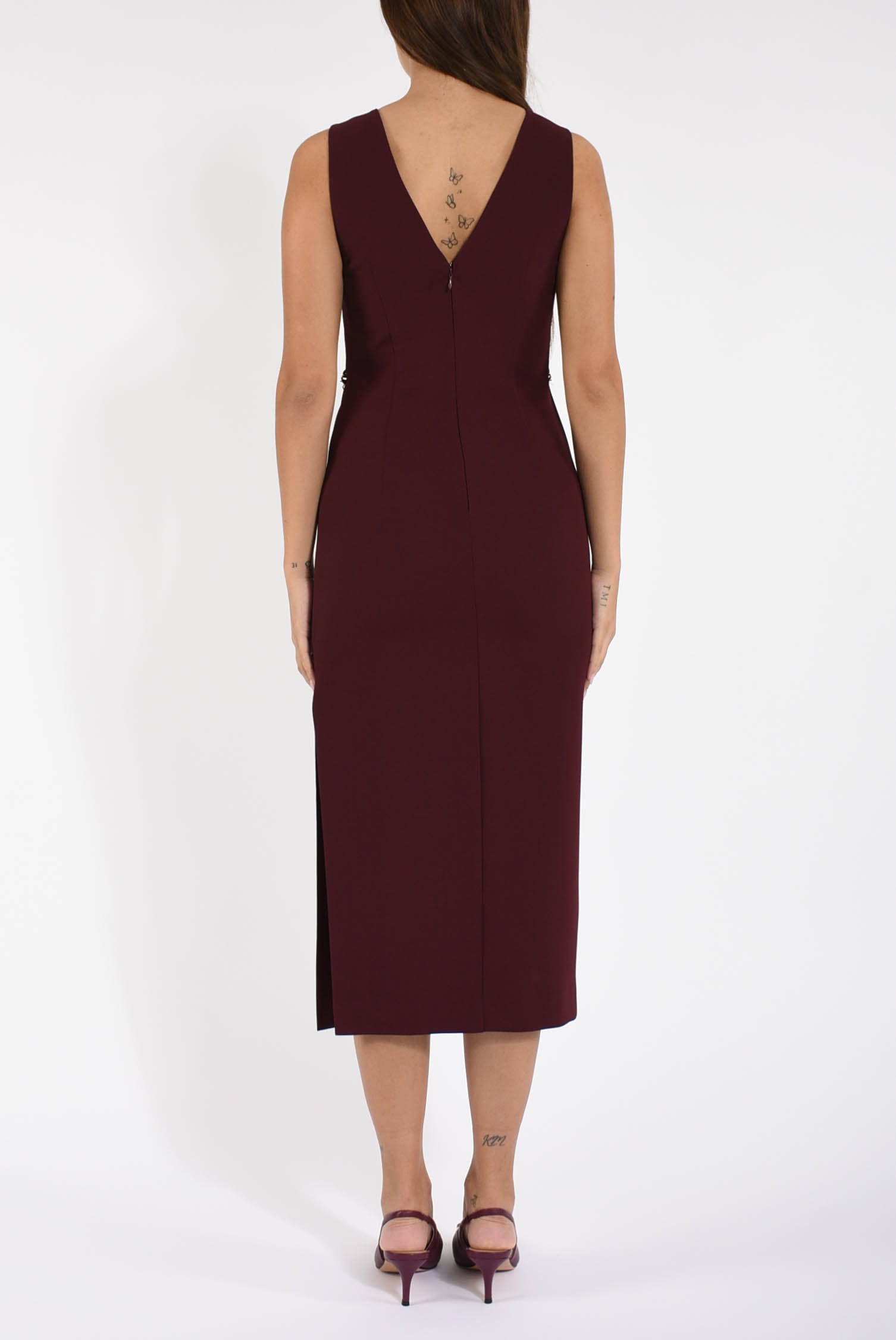 abito lungo in crépe