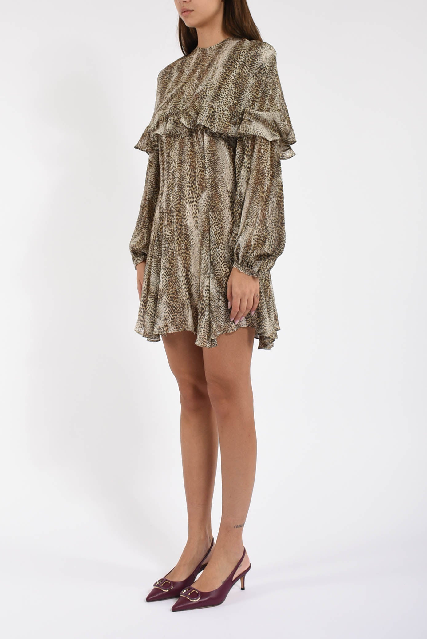 Abito mini con stampa animalier