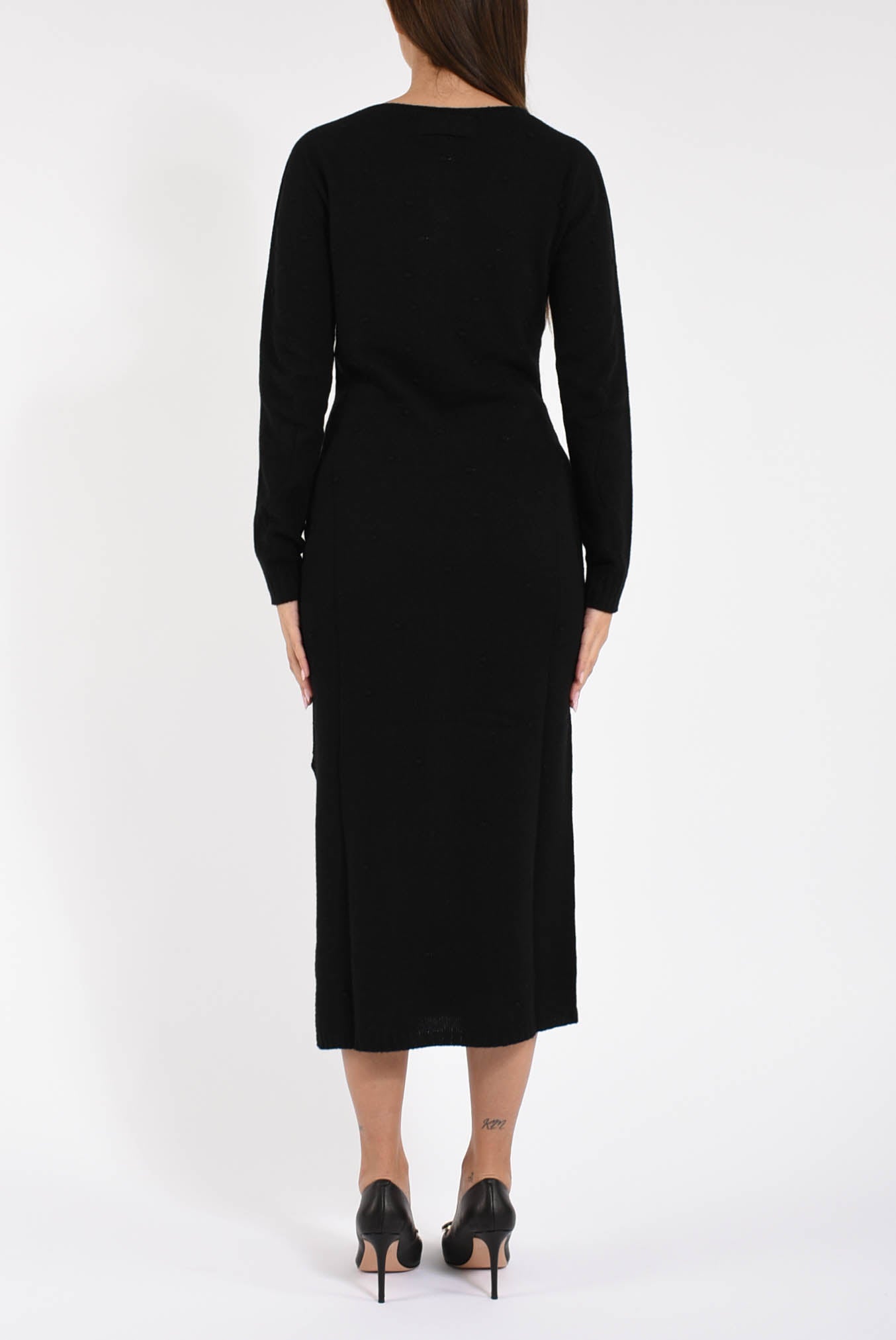 Abito lungo in filato di lana