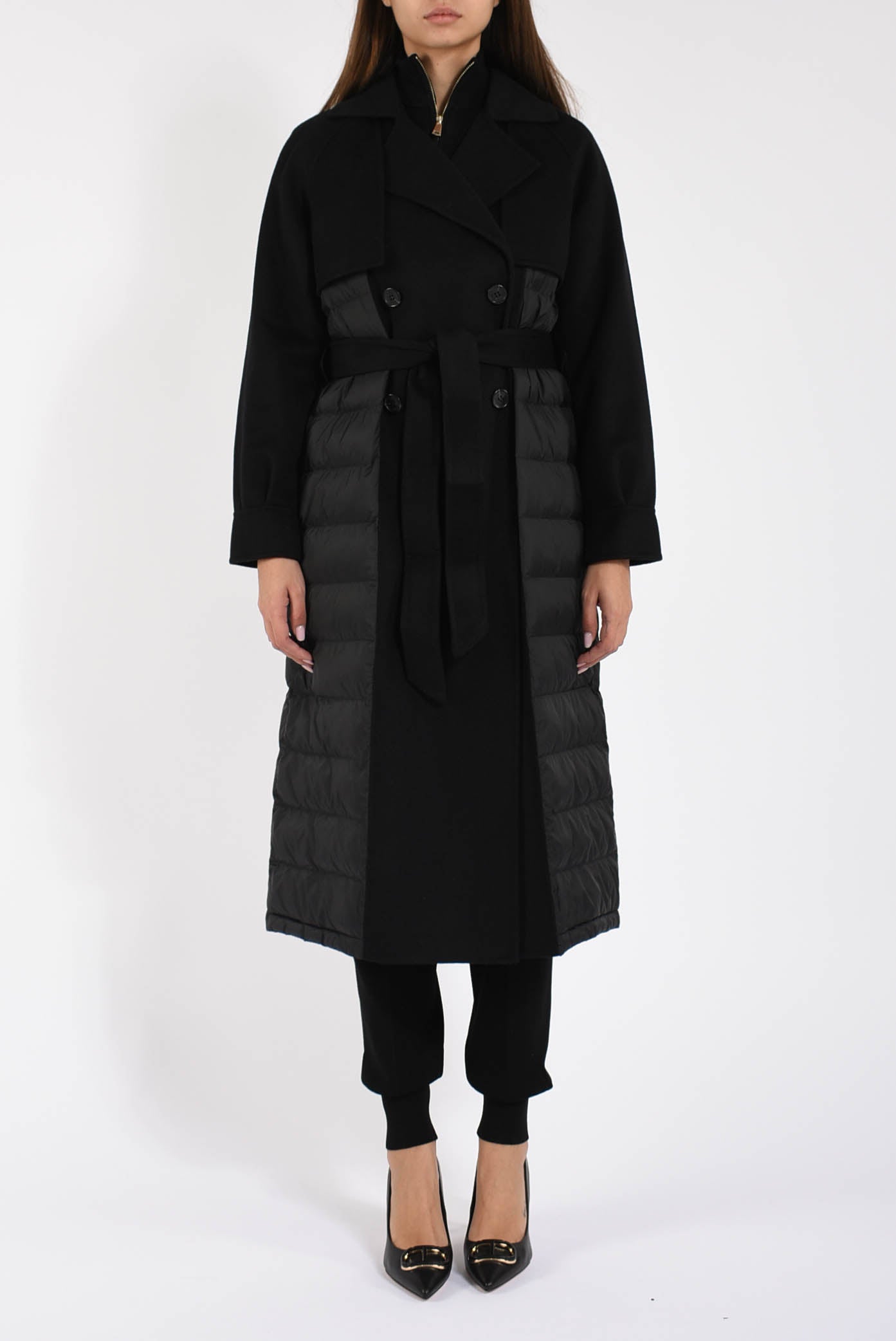 cappotto imbottito con cintura