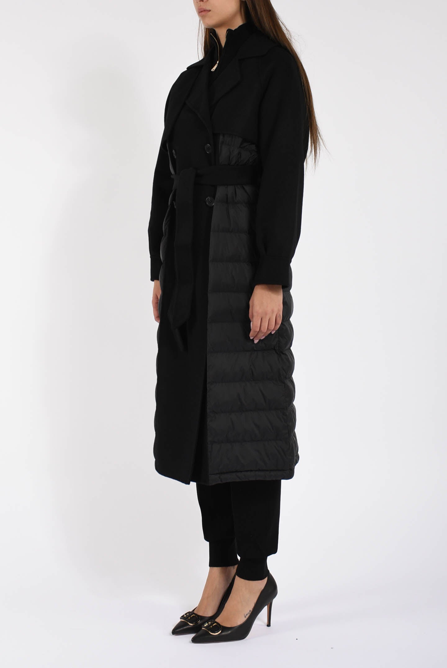 cappotto imbottito con cintura
