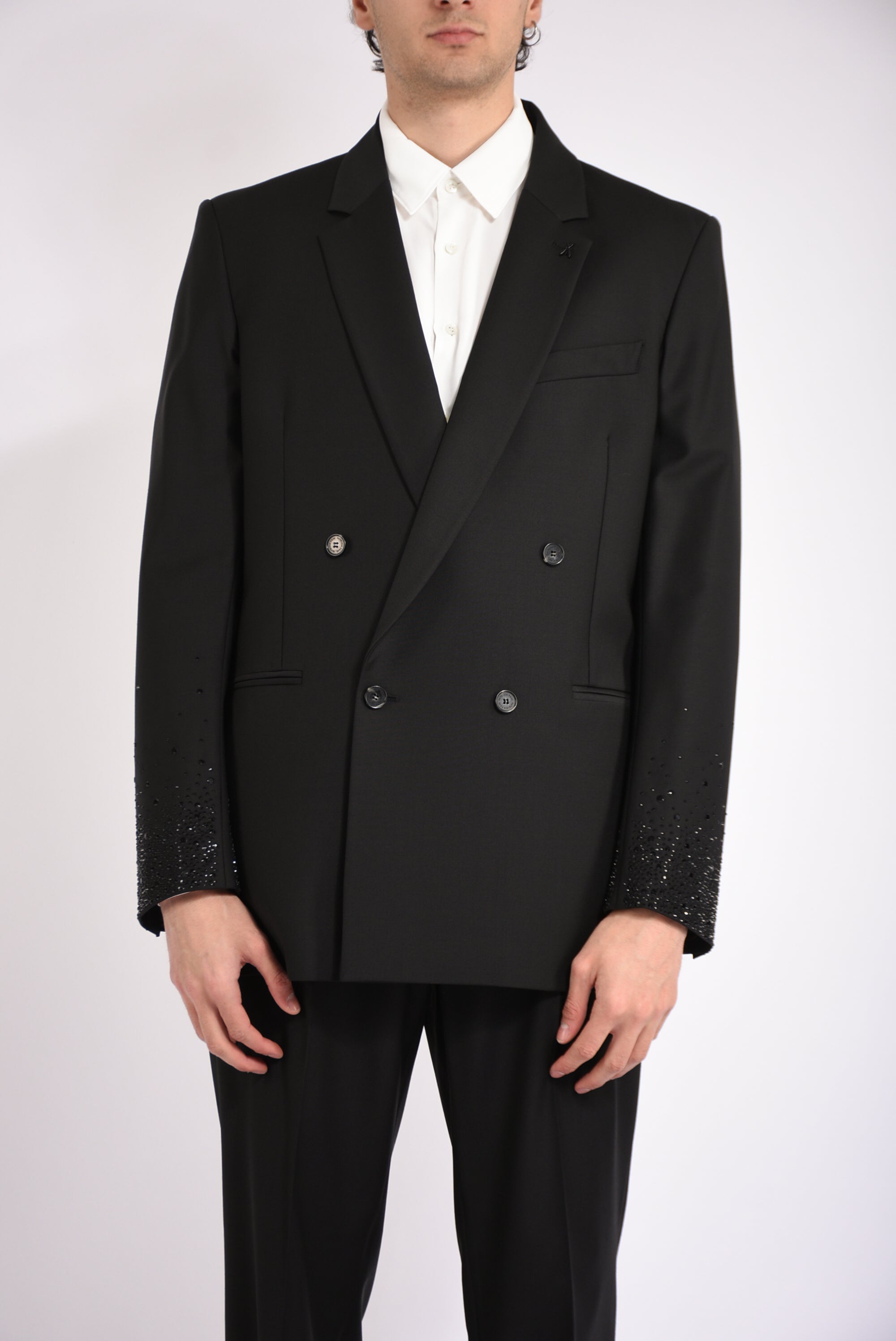 Giacca doppiopetto con applicazioni