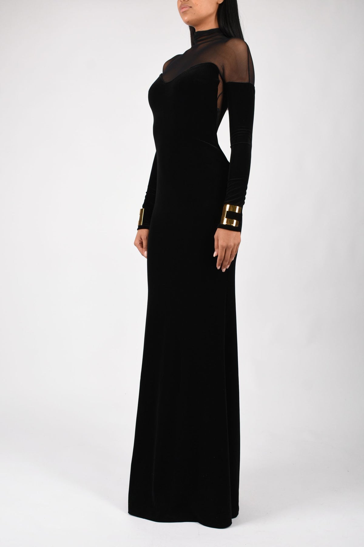 Abito Lungo Red Carpet in velluto e tulle ABR2967E2