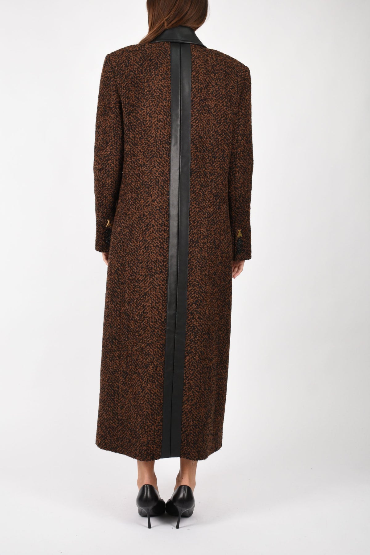 Cappotto lungo in bouclé misto lana 2O0015C0258