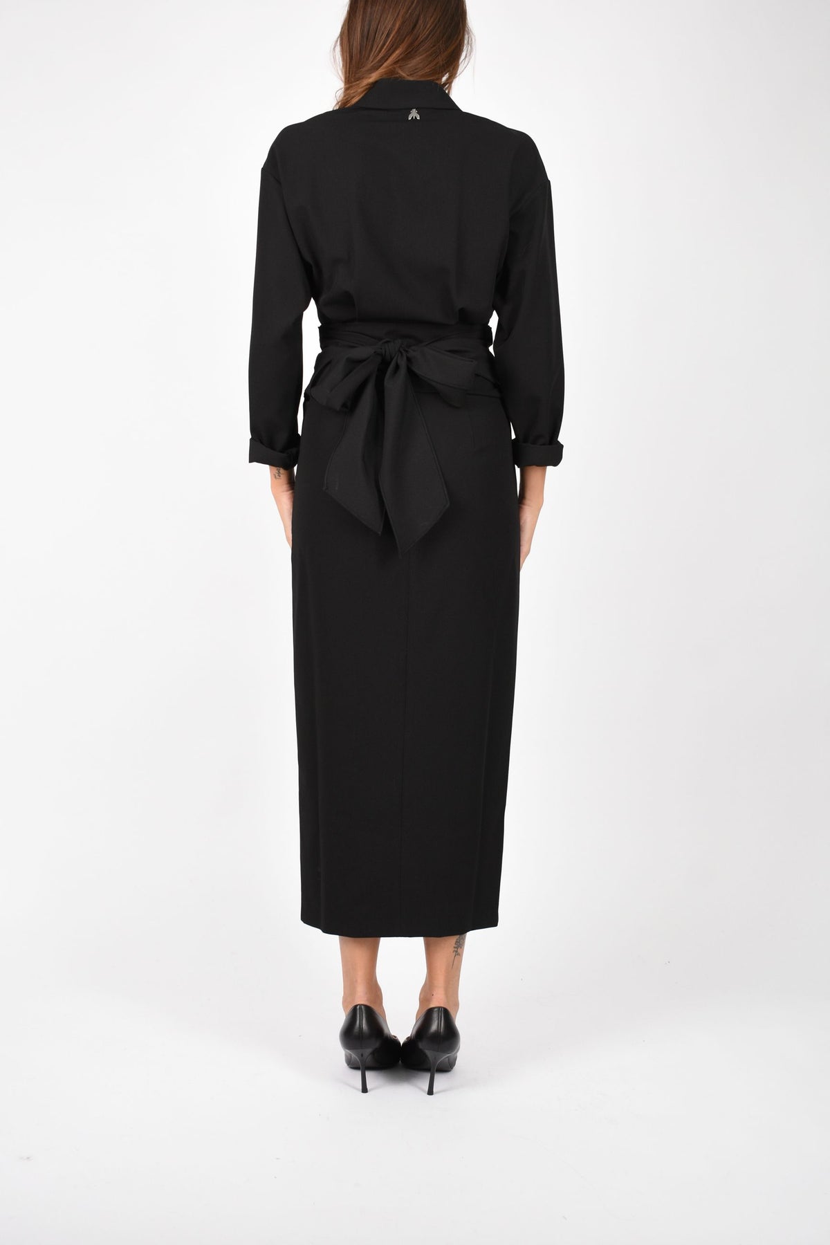 Abito lungo chemisier in gabardina 2A0094A498