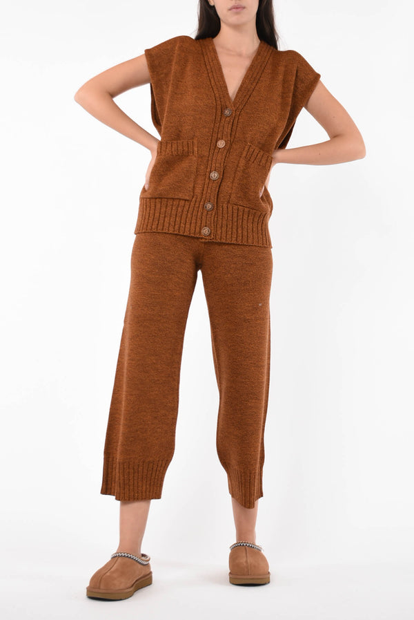 AKEP pantaloni wide leg in lana