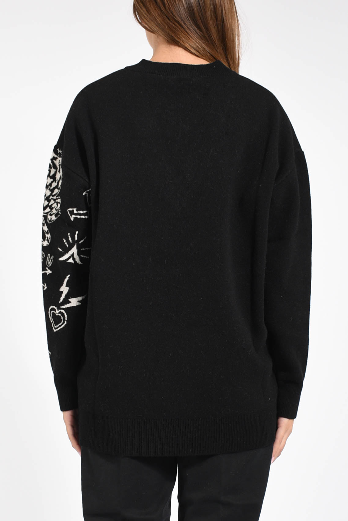 maglia scollo a v con ricami