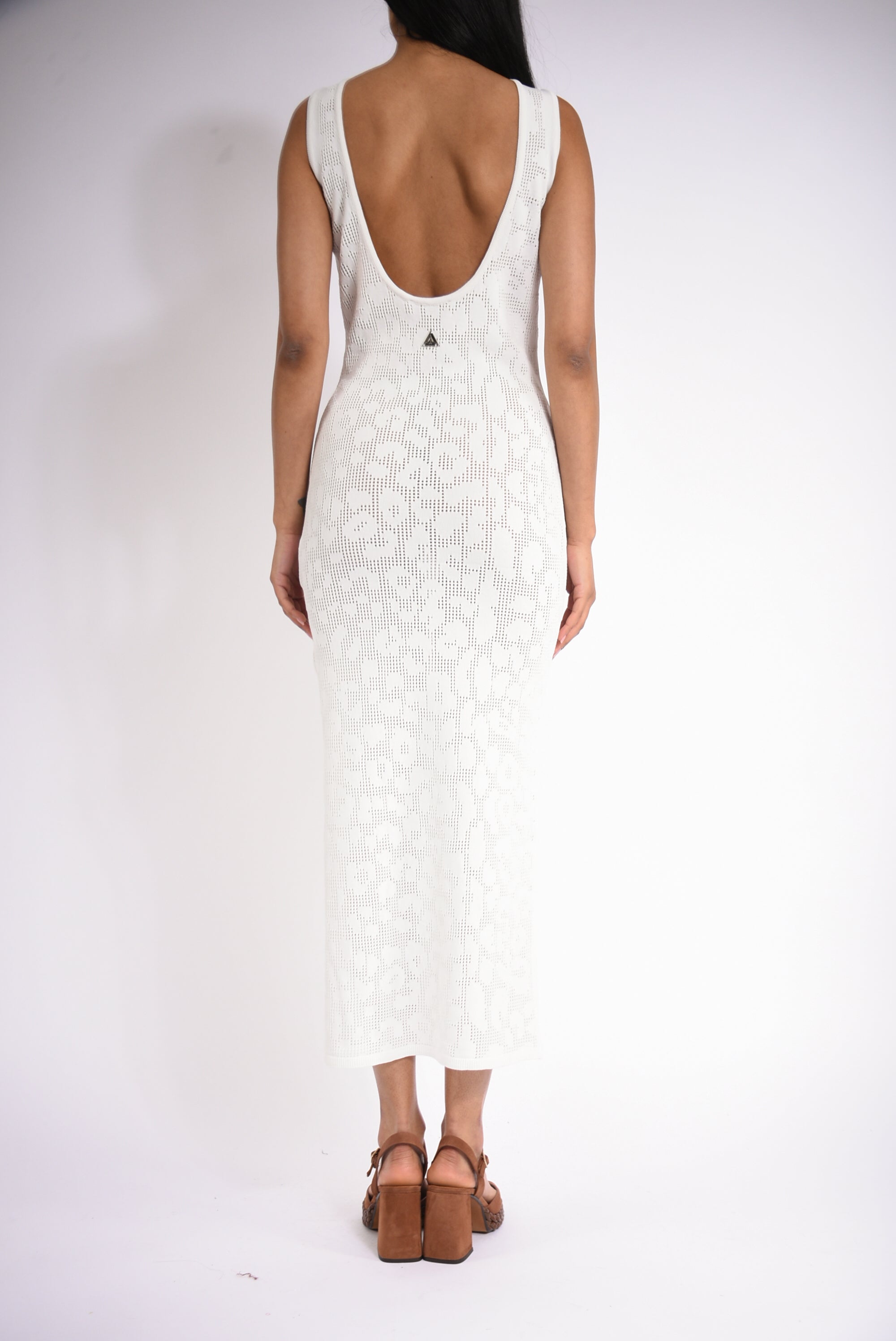 abito lungo leopard lace