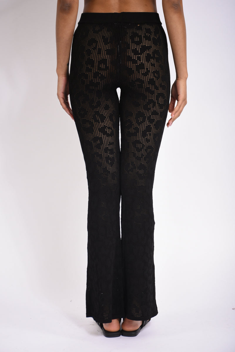 pantaloni leopard lace