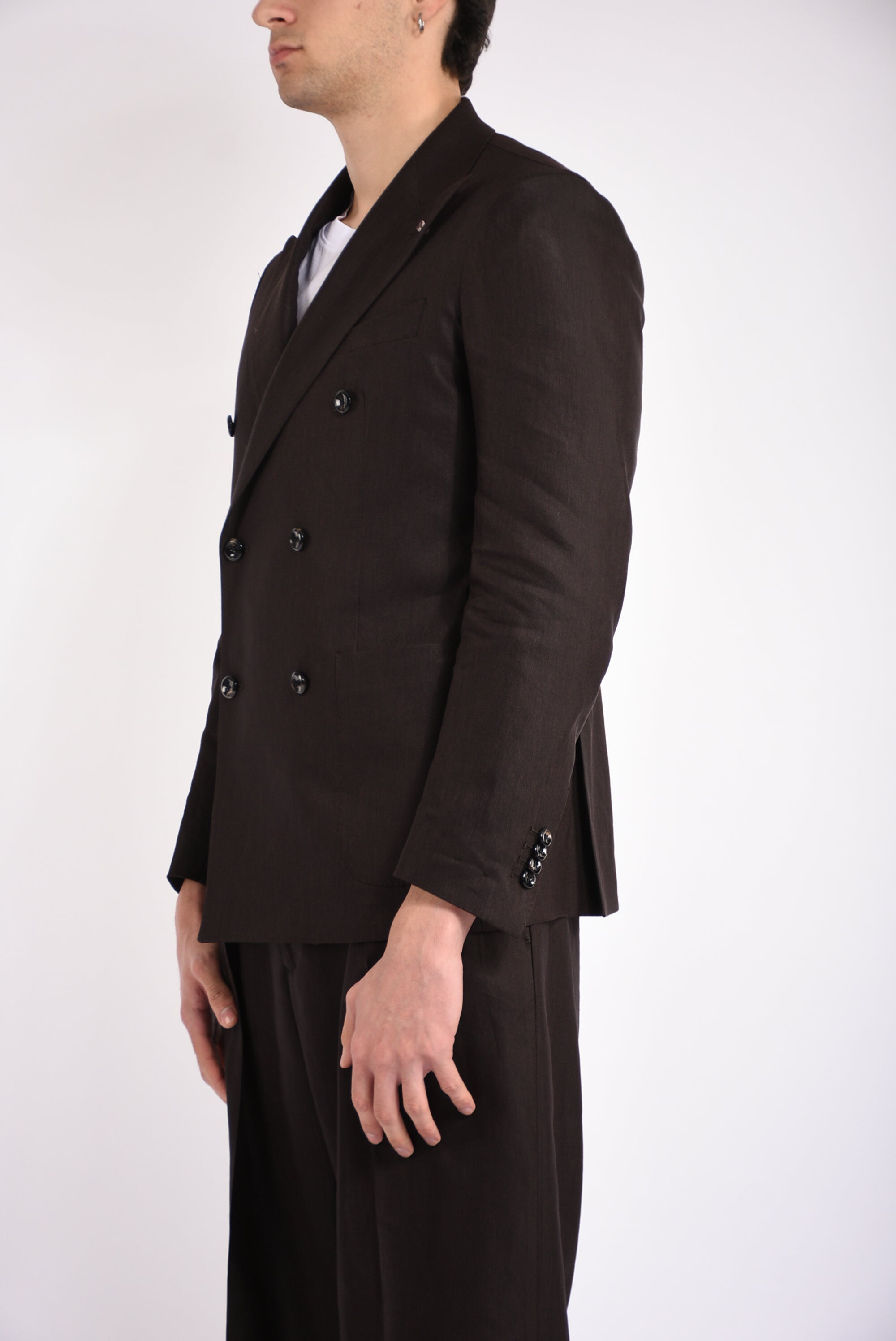 Giacca doppiopetto in misto lino