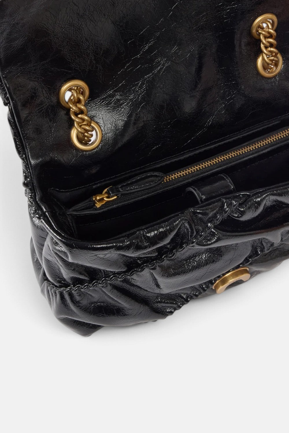 Borsa a tracolla Mini Love Bag Puff in pelle new shiny trapuntata 107162A2JC