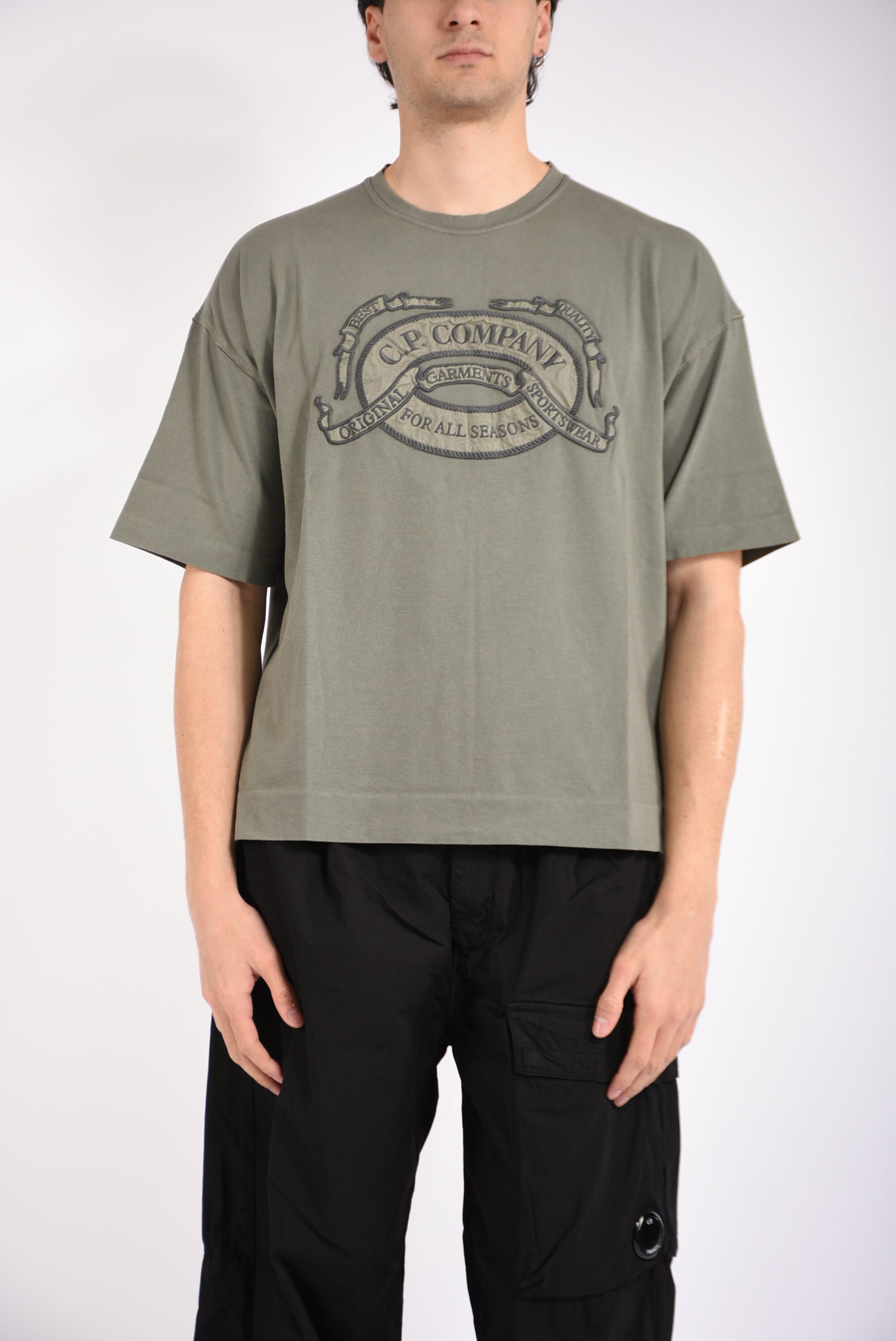 T-shirt boxy logo in jersey 20/1