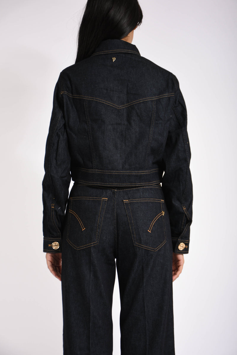 Giubbino slim in denim fisso