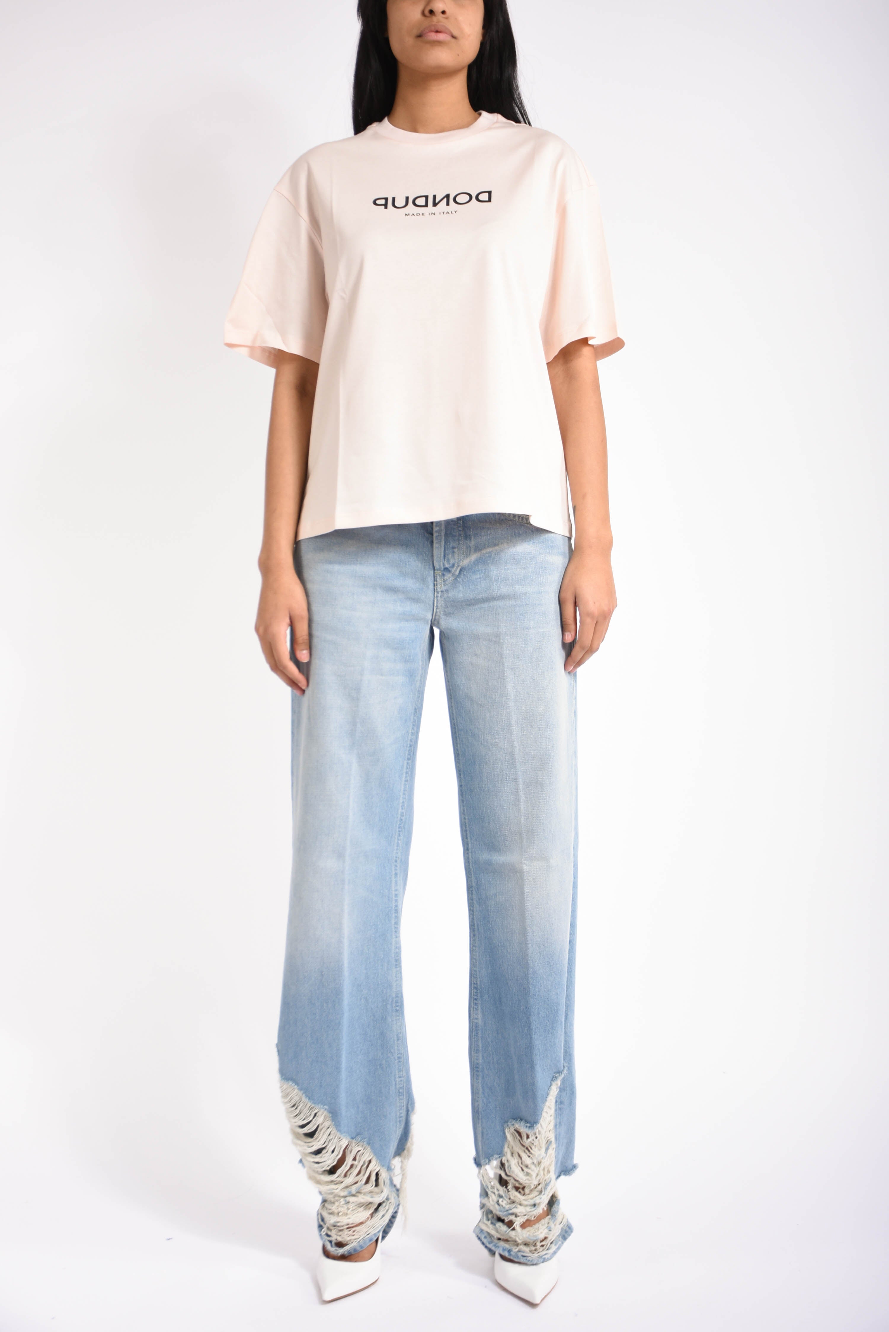 t-shirt girocollo in jersey