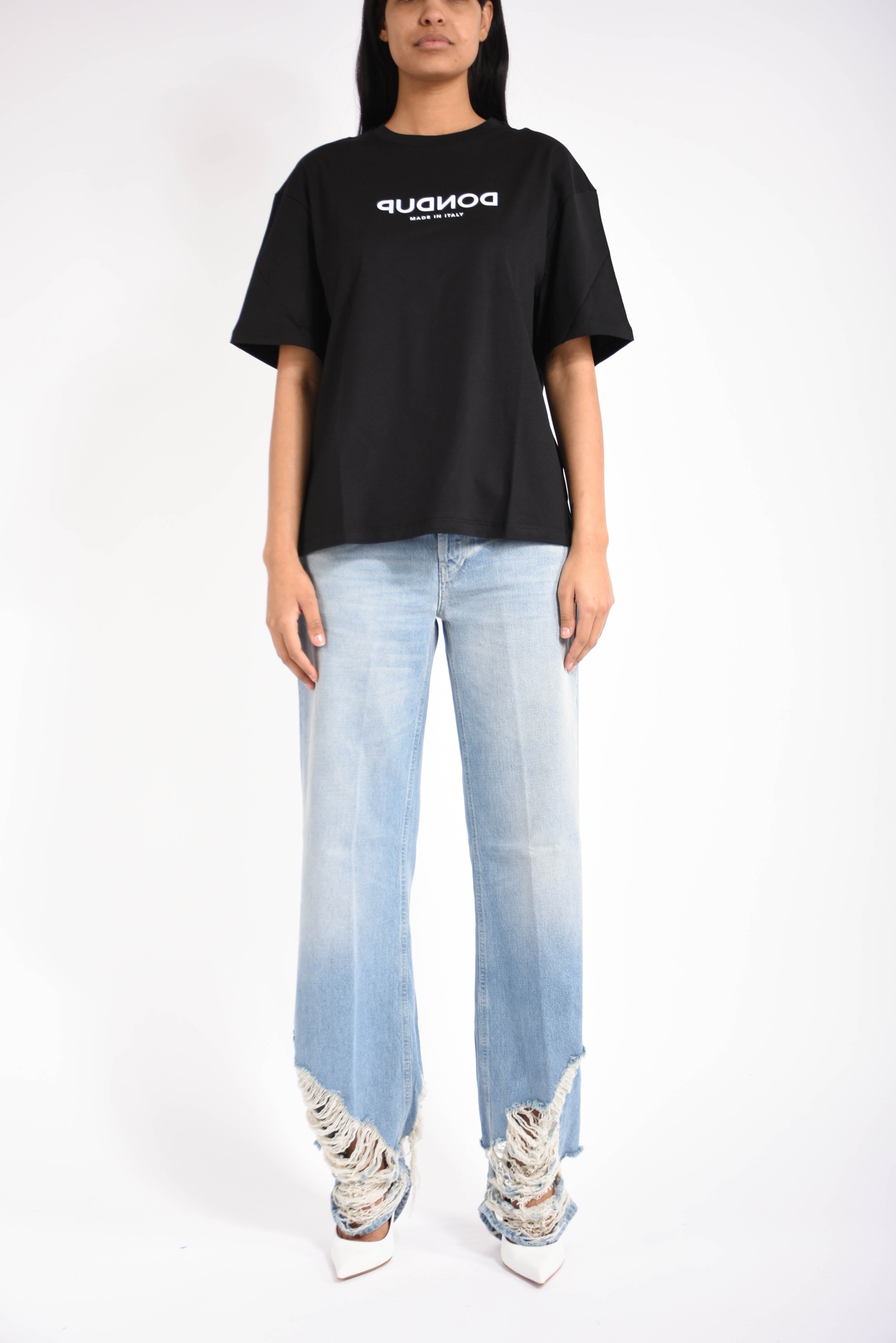 t-shirt girocollo in jersey