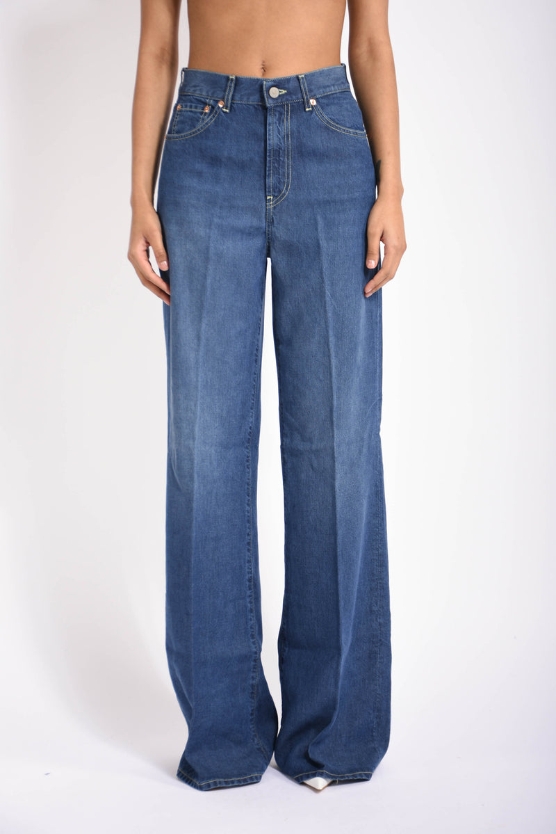 jeans wid leg in denim amber