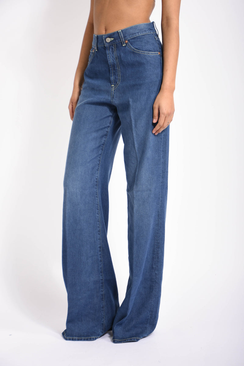 jeans wid leg in denim amber