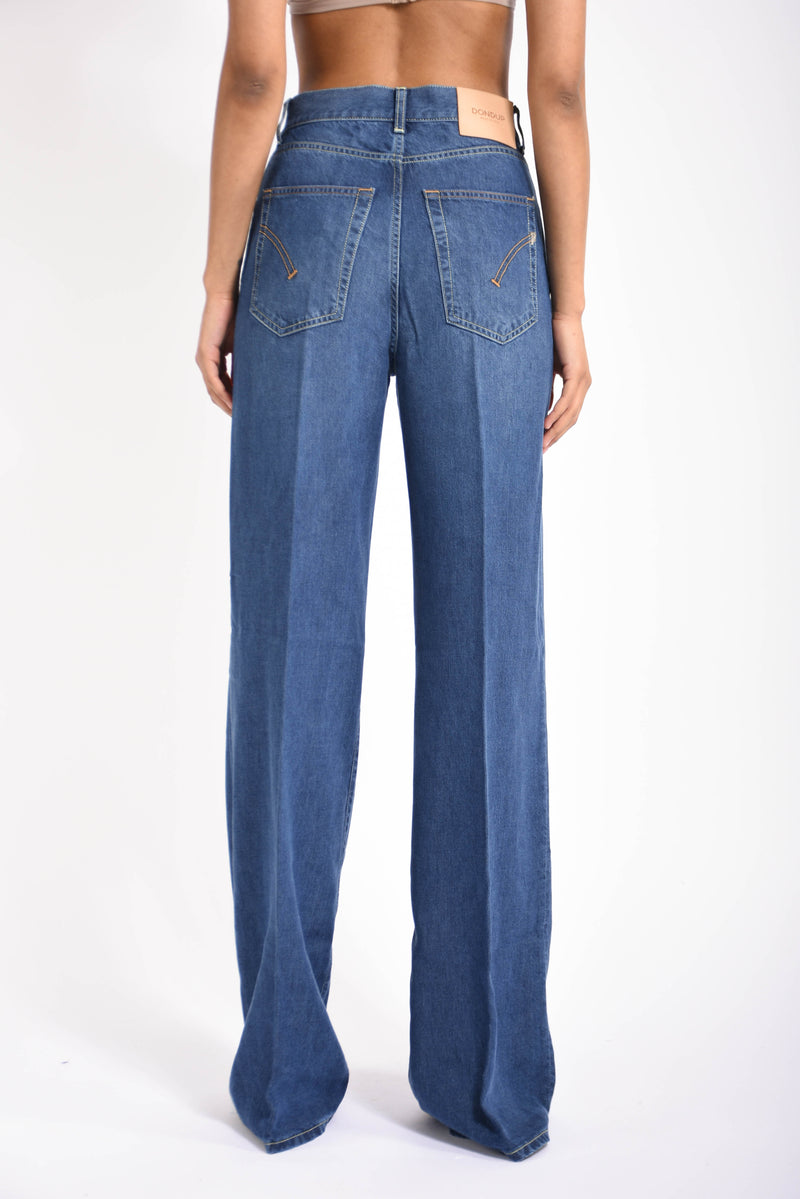 jeans wid leg in denim amber