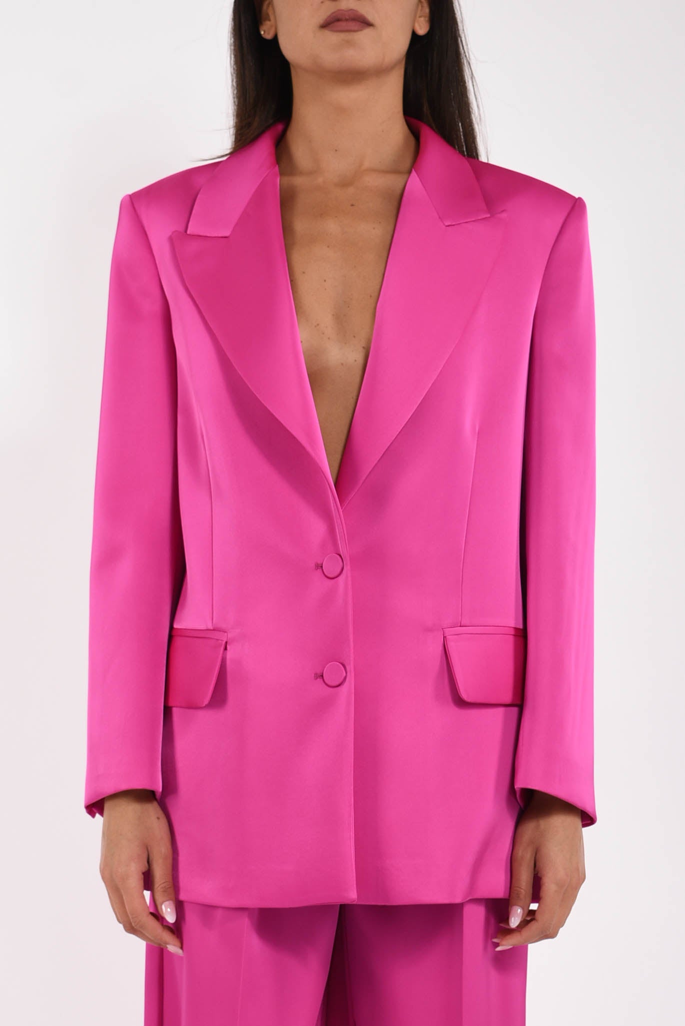 giacca oversize in raso