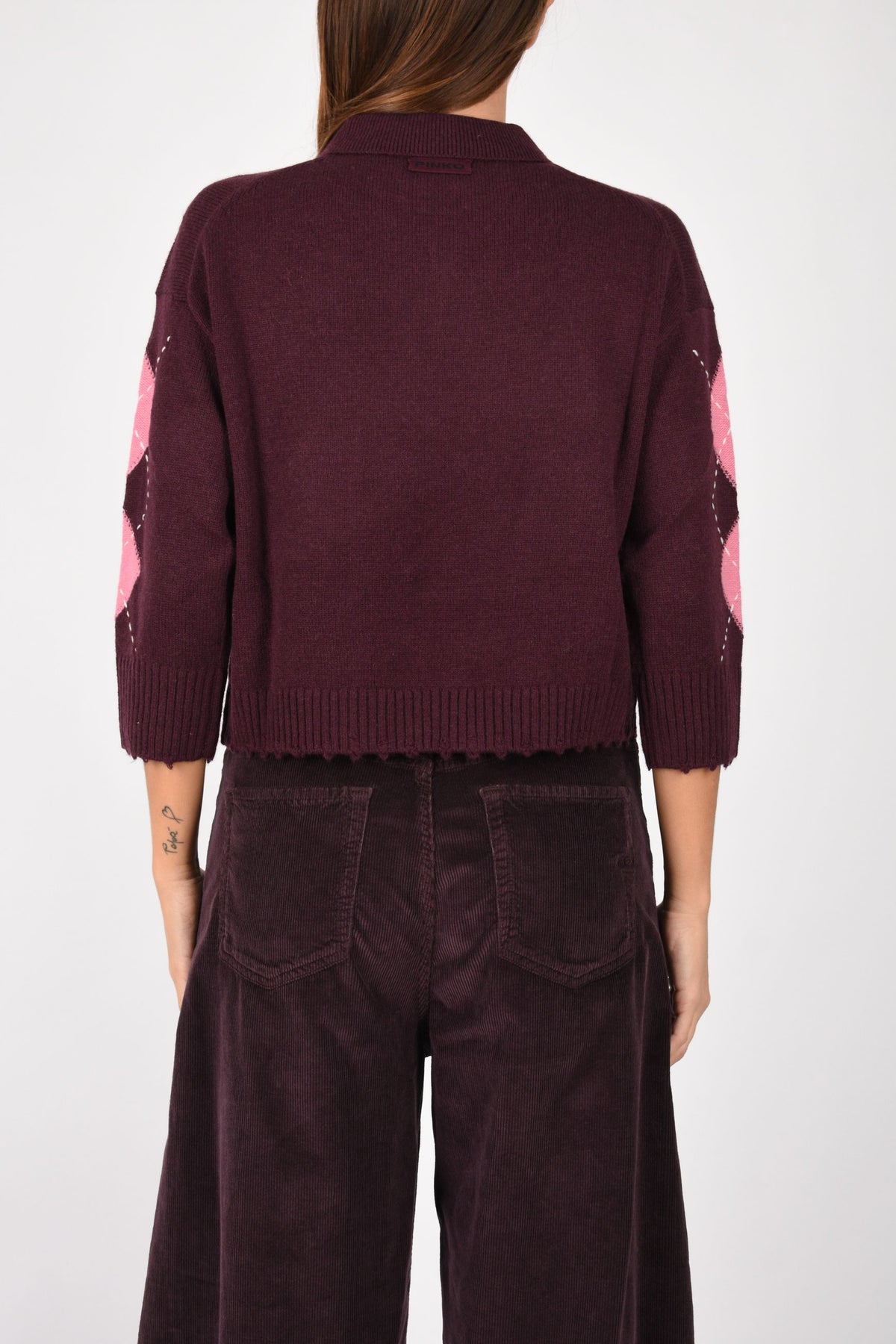 Maglia in lana e cashmere a rombi 107286A3IE
