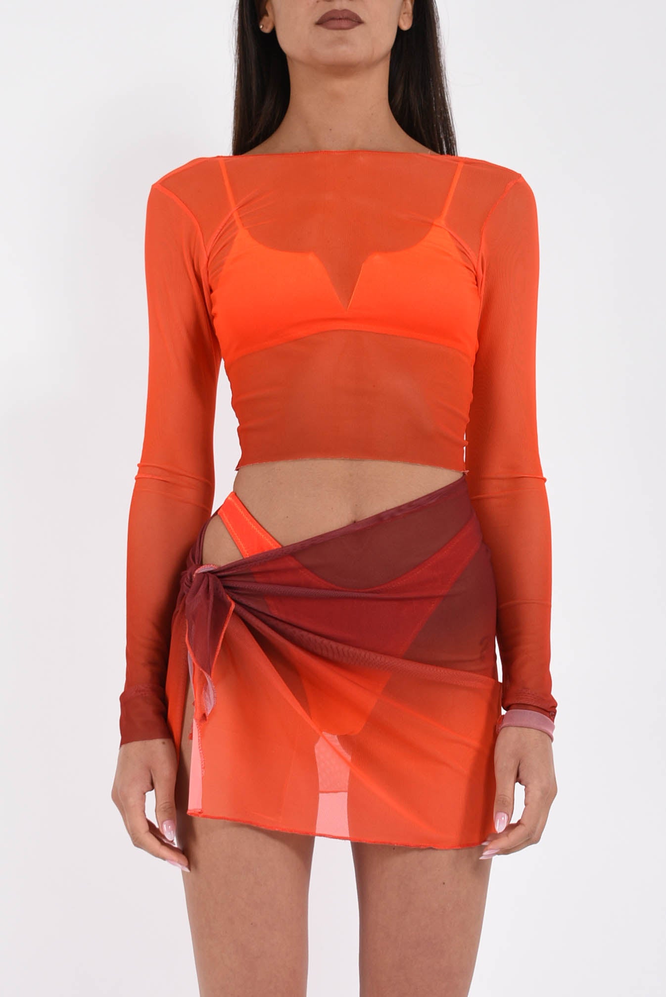crop top con stampa degradè