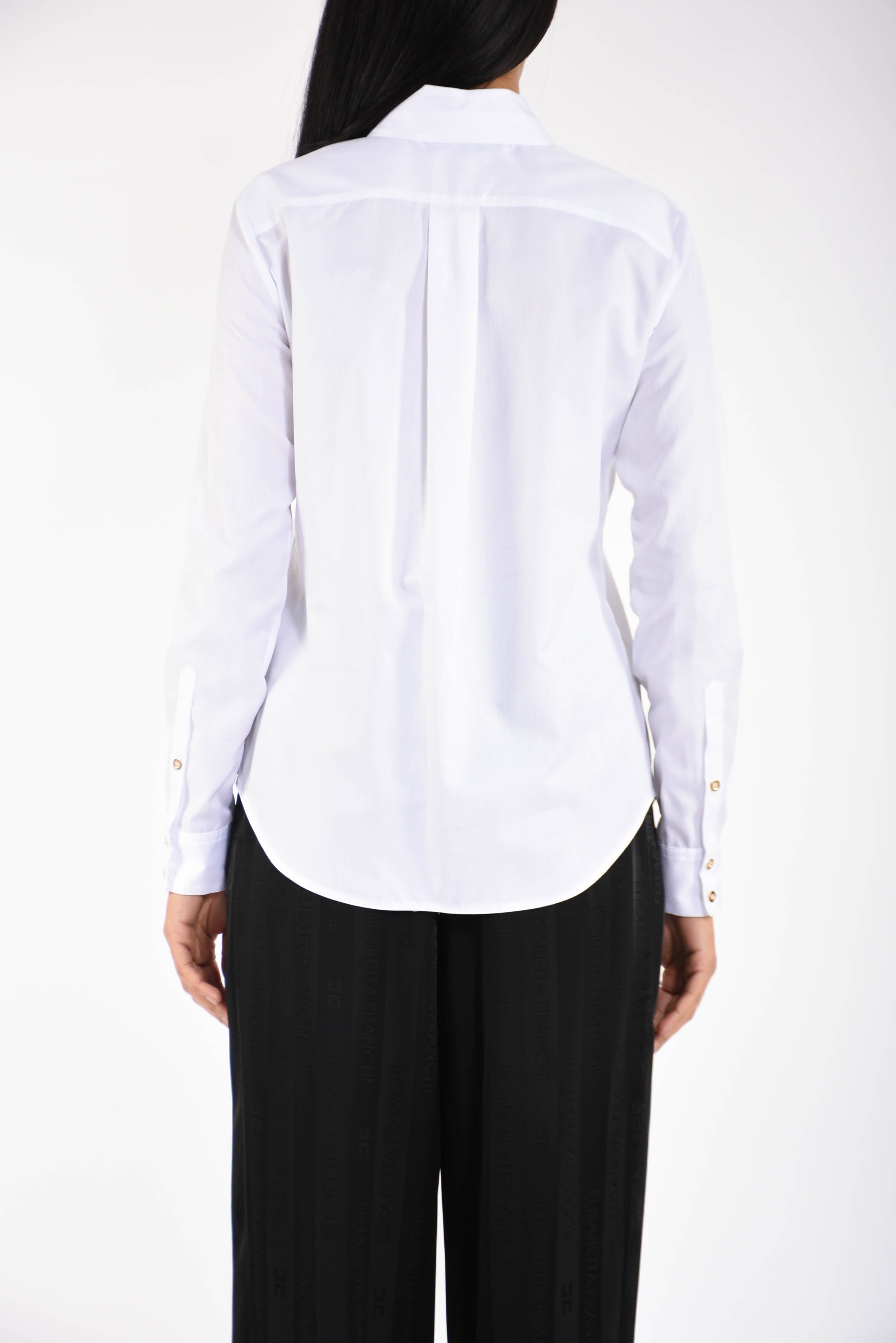 Camicia in cotone con doppio colletto e ricamo