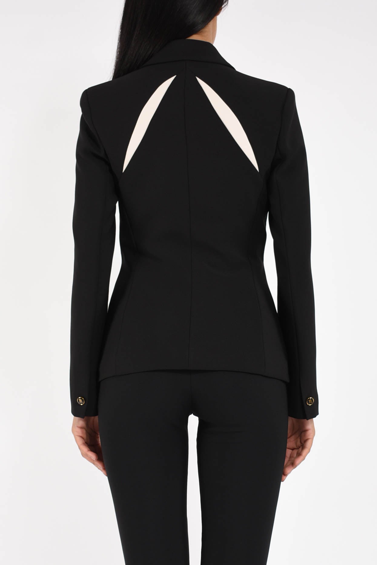 Giacca in crêpe leggero con cut-out bicolore