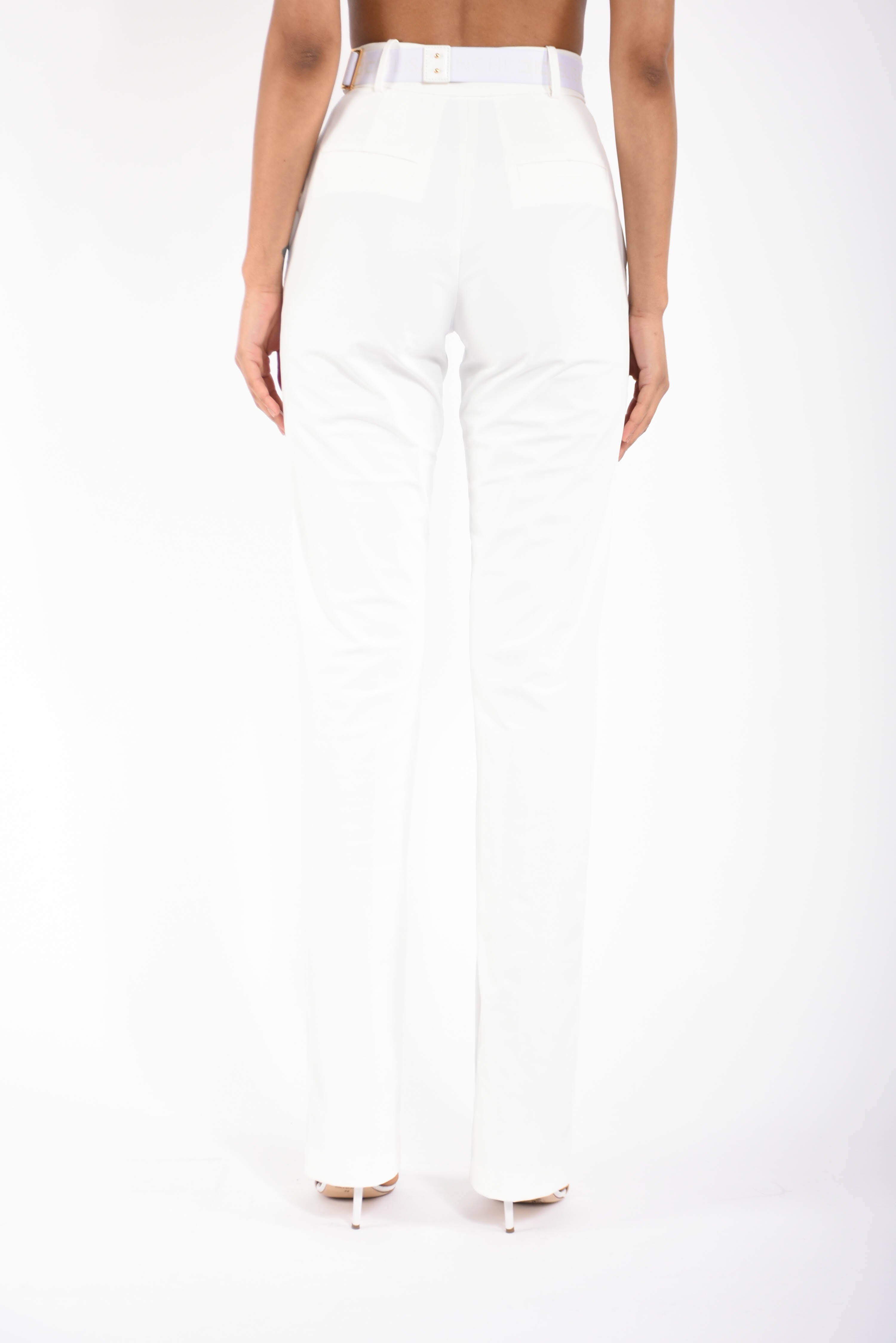 Pantaloni in tessuto tecnico bielastico con cintura