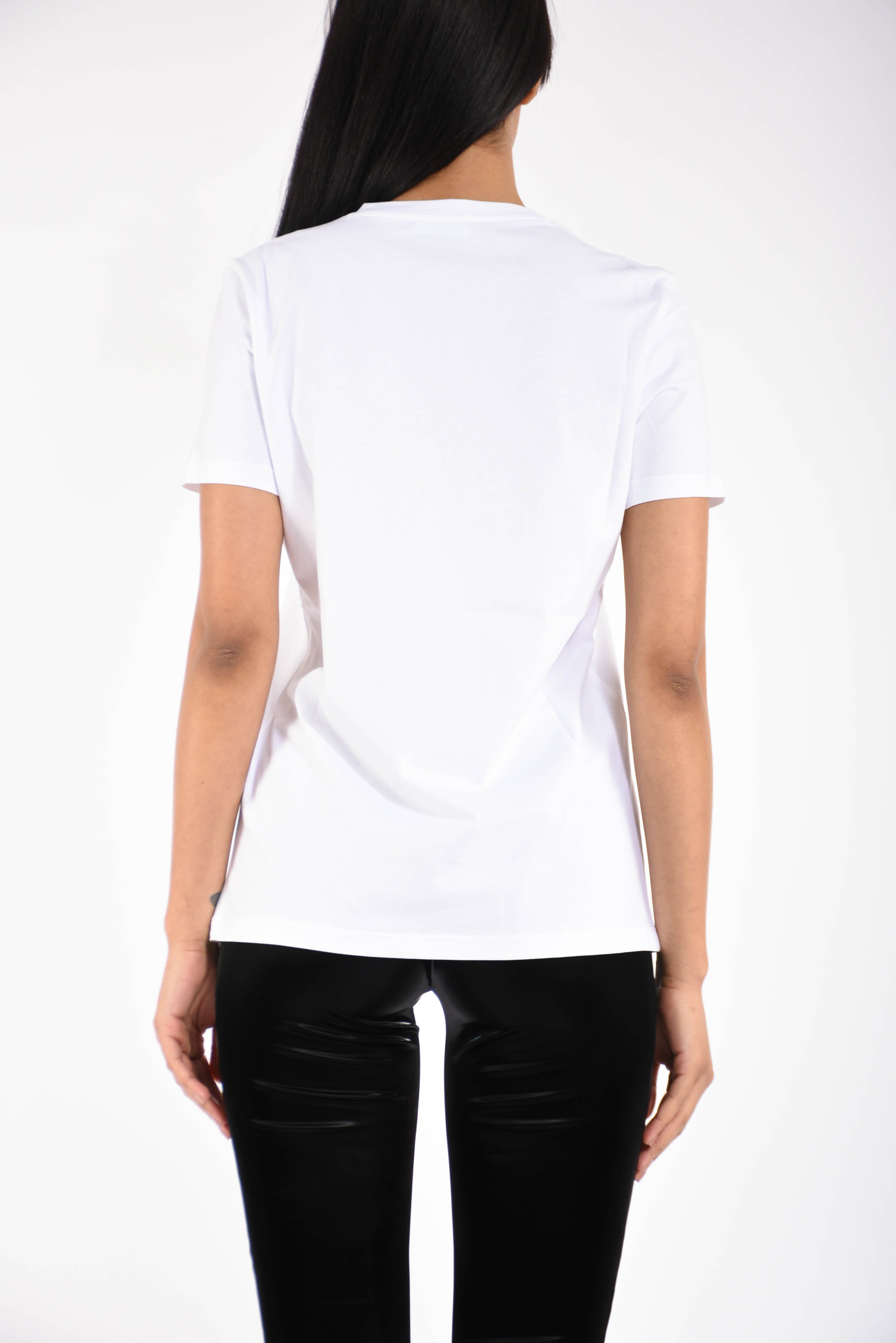 T-shirt in jersey con logo ricamato