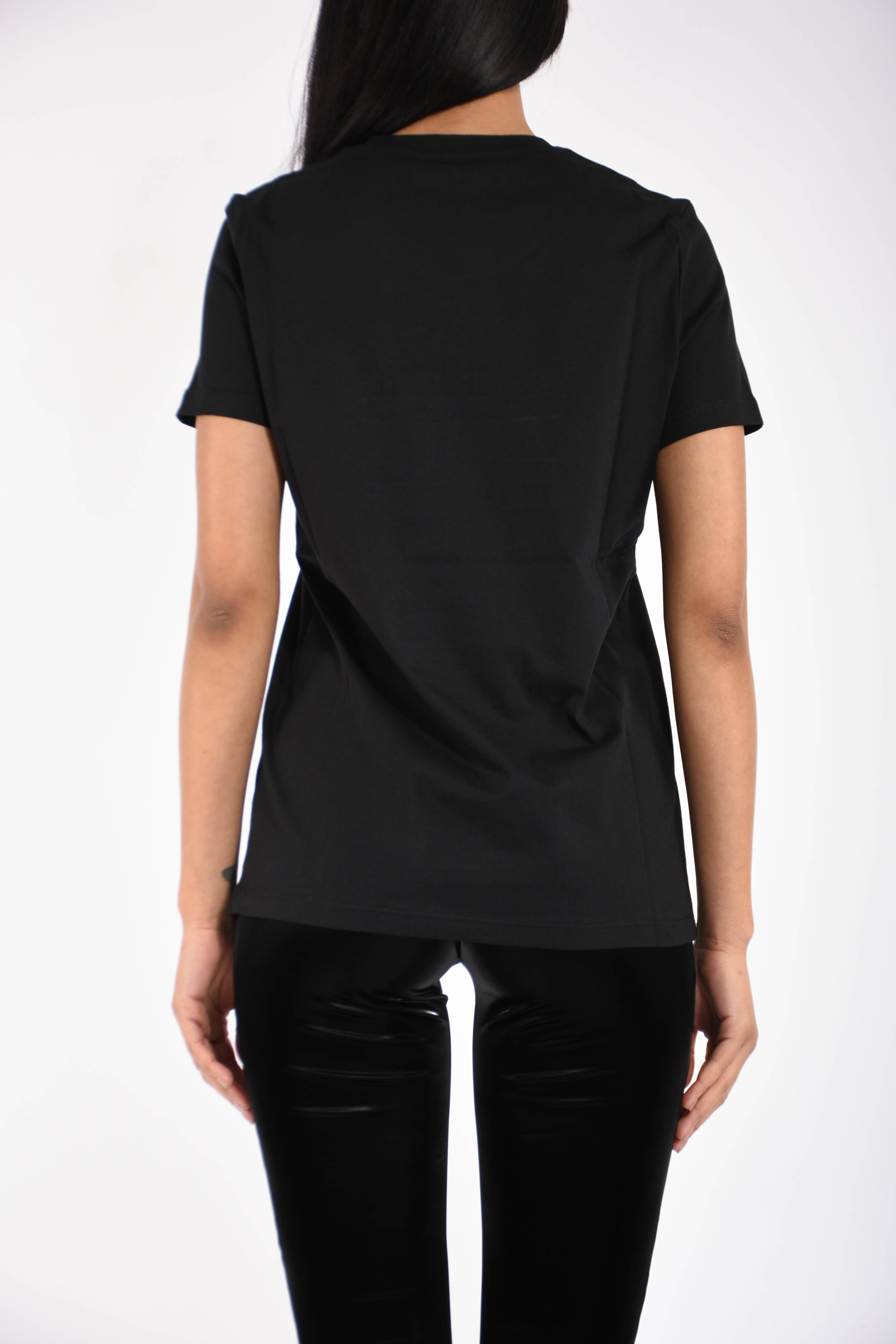 T-shirt in jersey con logo ricamato