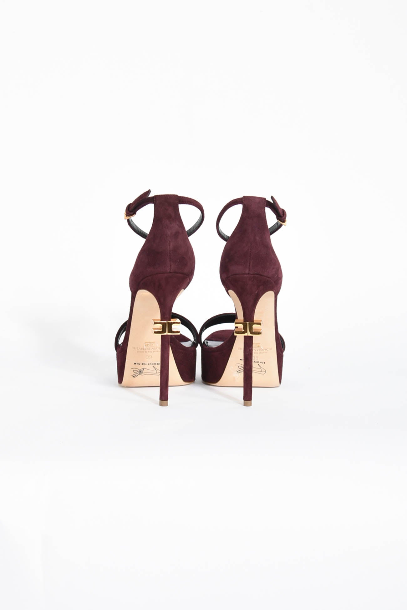Sandali in pelle con plateau