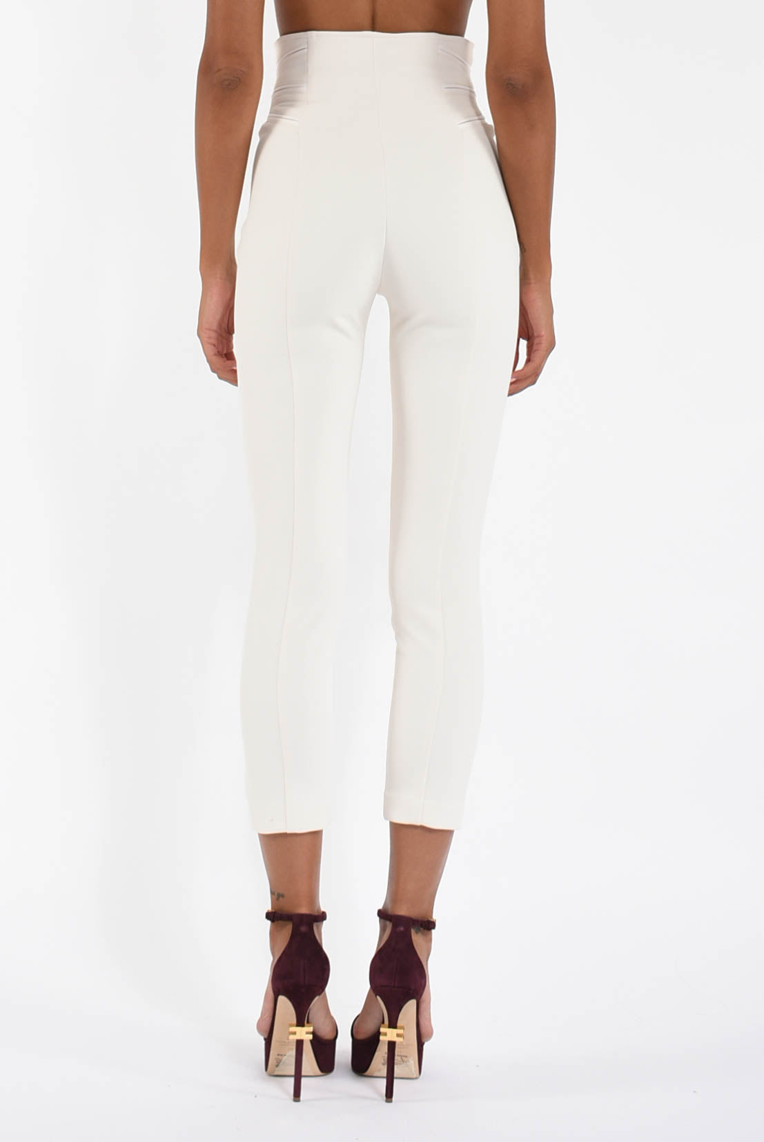 Pantaloni in crêpe con dettagli zip