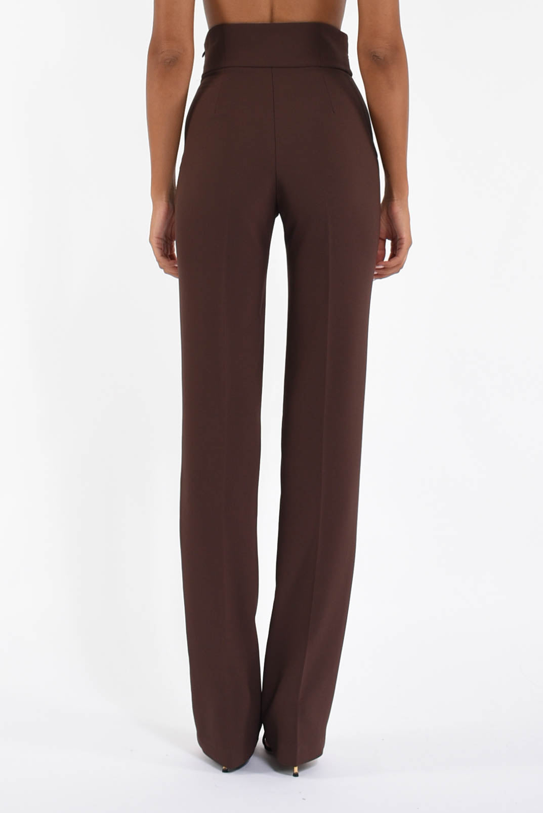 Pantaloni in crêpe leggero con fascia in craquelé