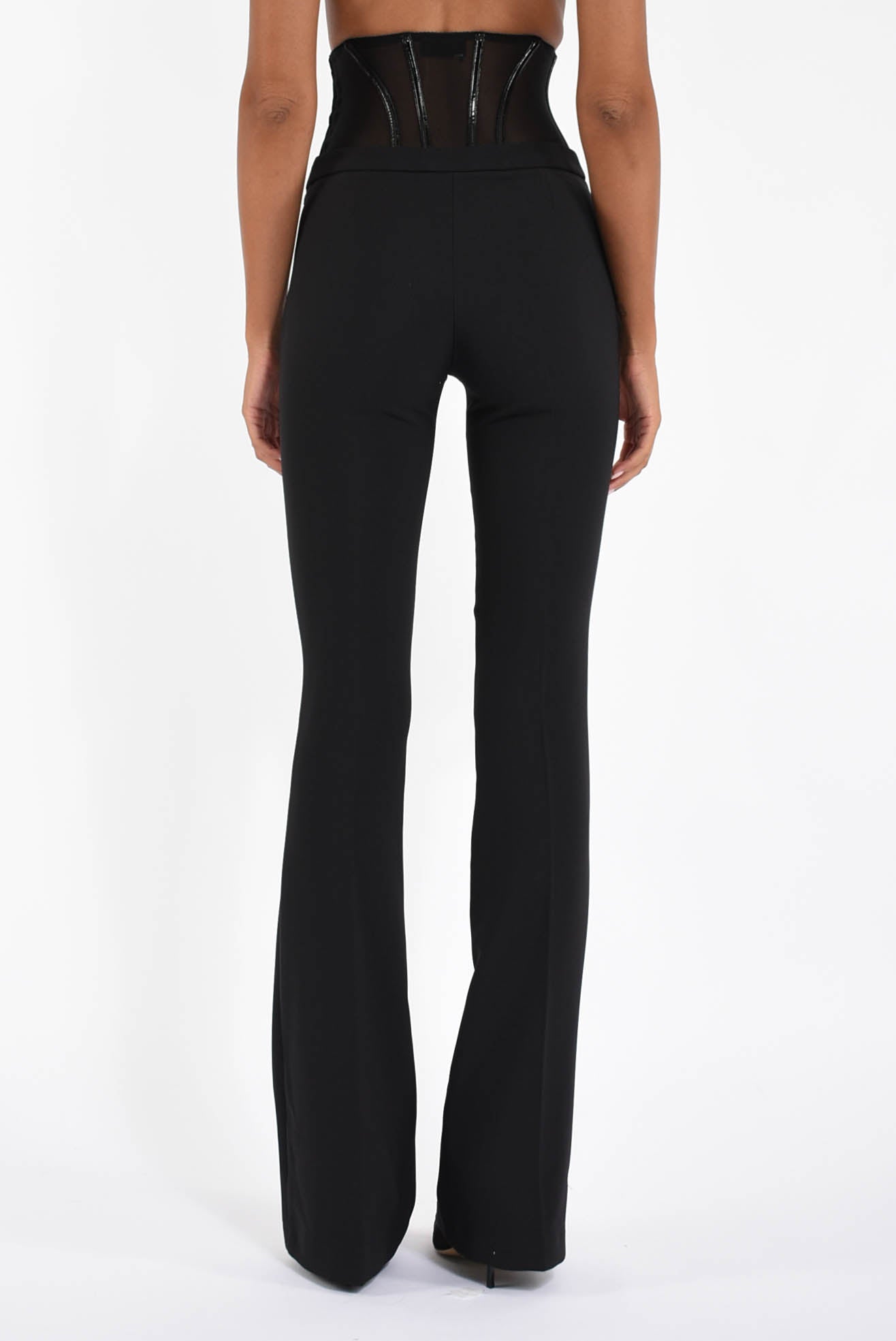 Pantaloni in crêpe leggero con ganci gioiello