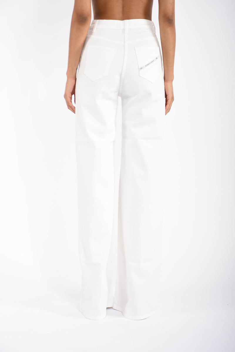 Jeans a palazzo con dettaglio logo