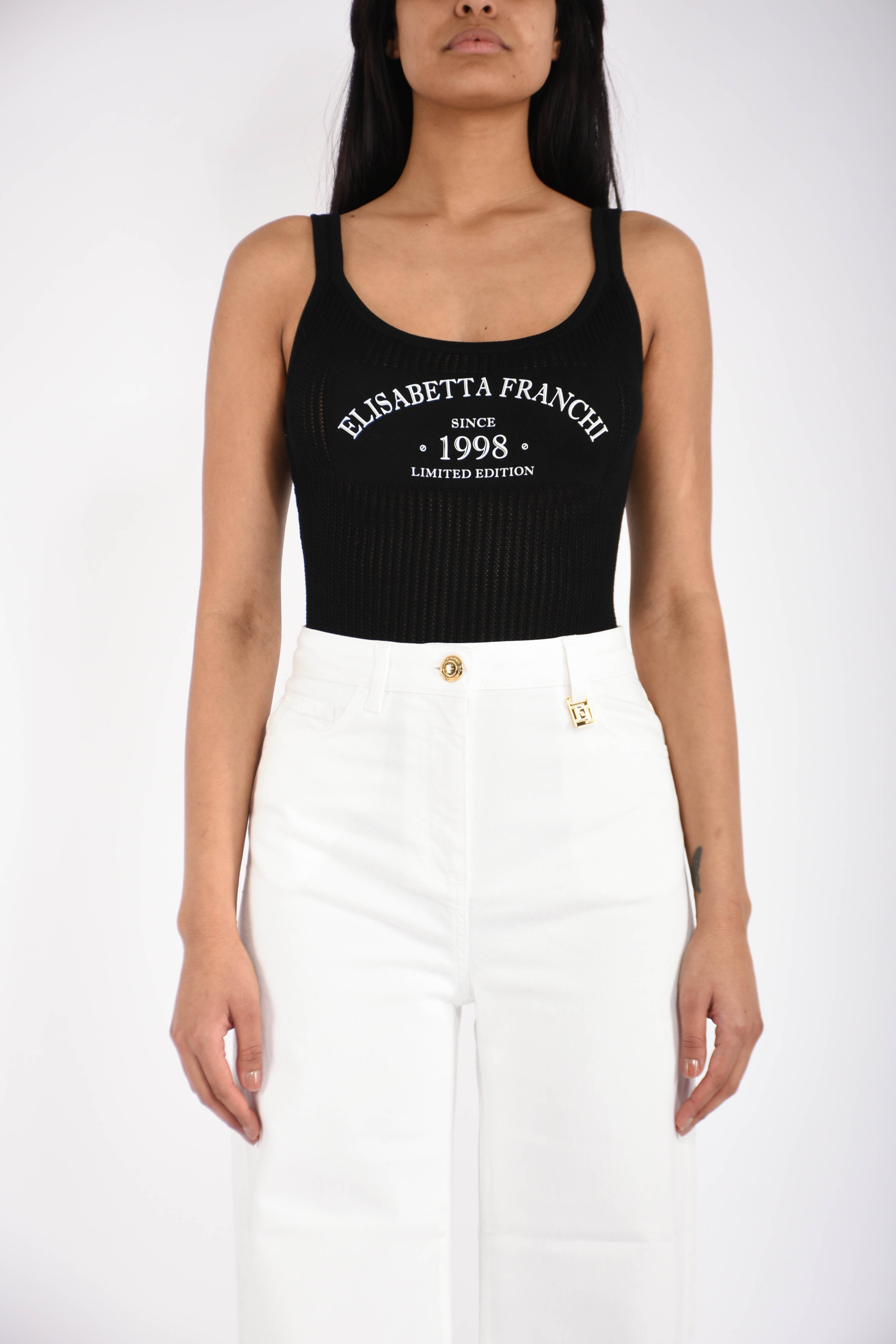 Body in maglia con logo stampato