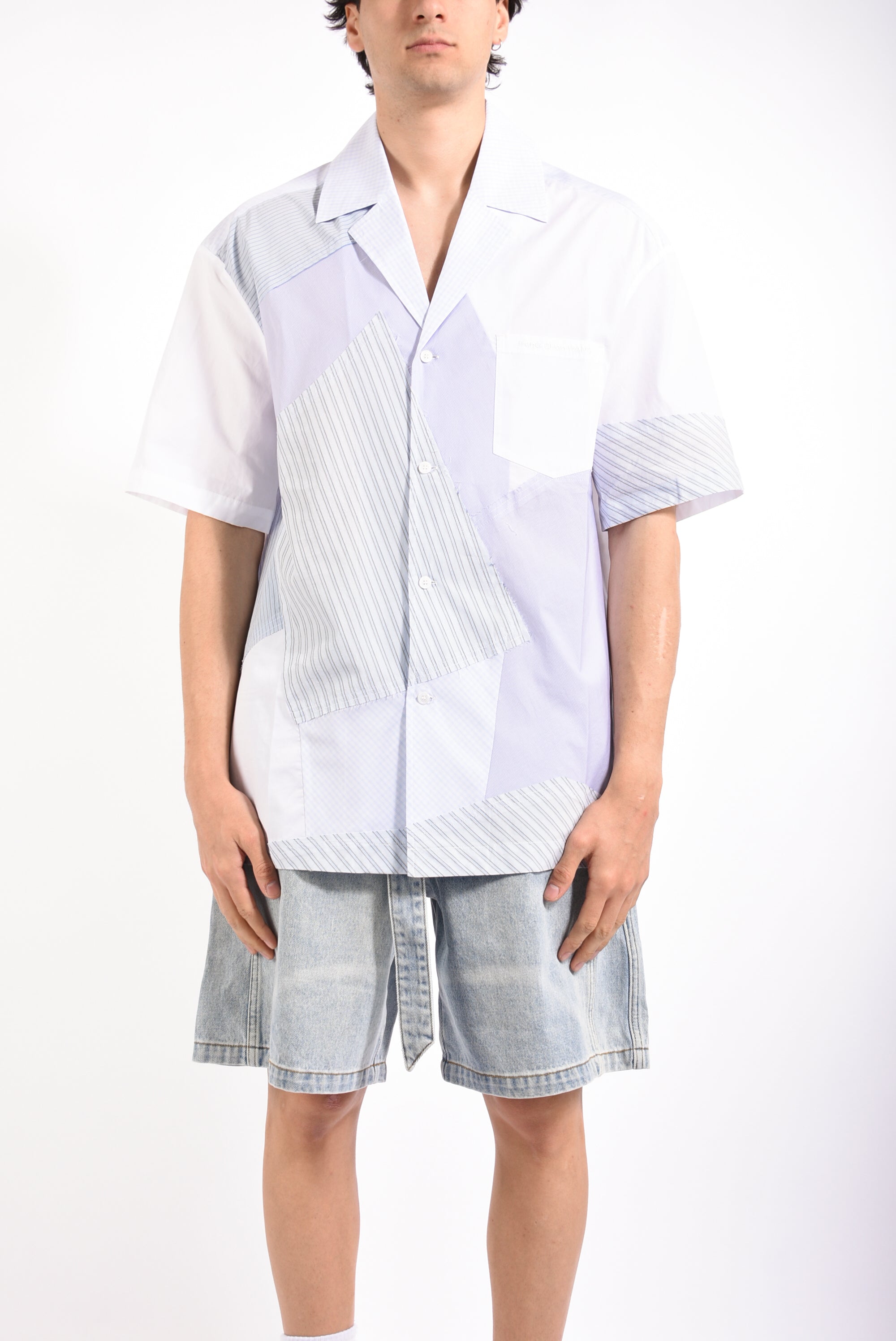 camicia in cotone patchwork