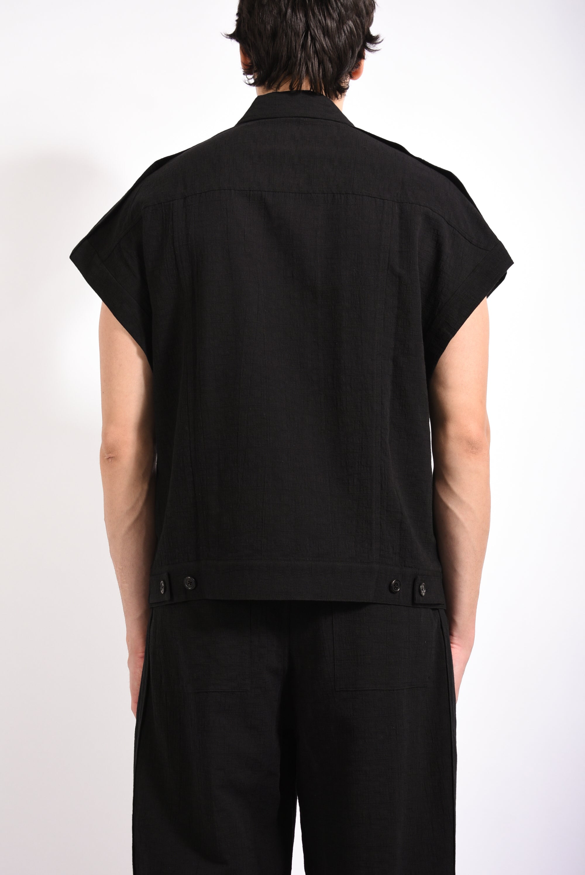 Gilet in cotone e lino