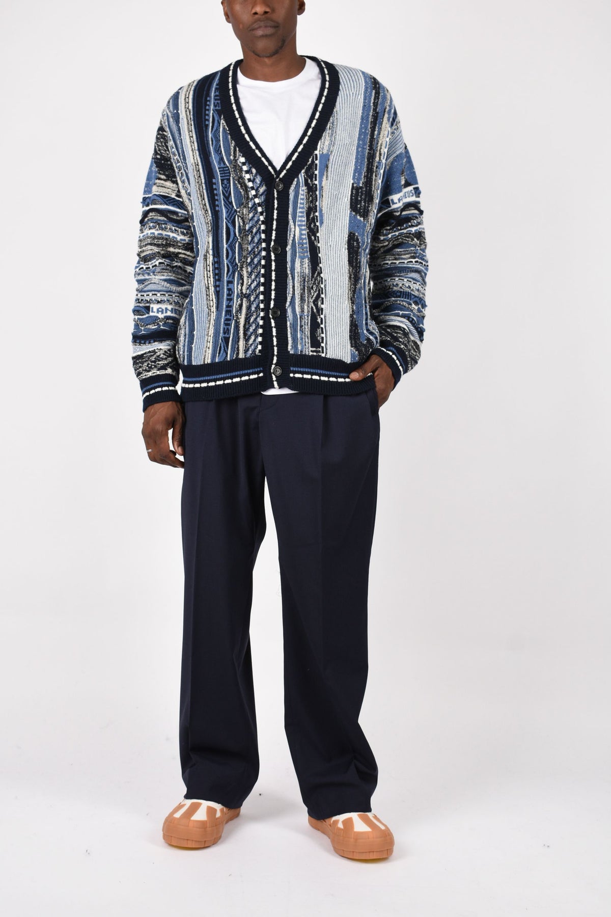 Cardigan boxy jacquard F6LAMACA069