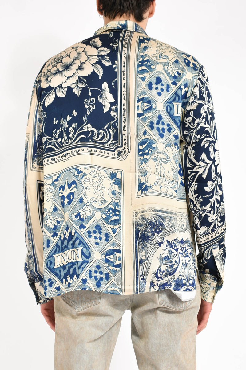 camicia old cards print