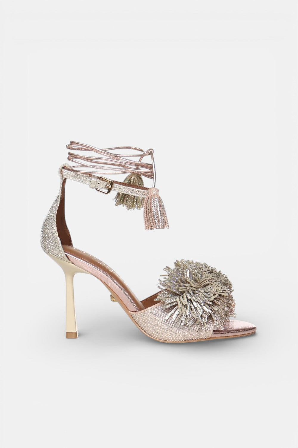 sandali pom pom ankle tie