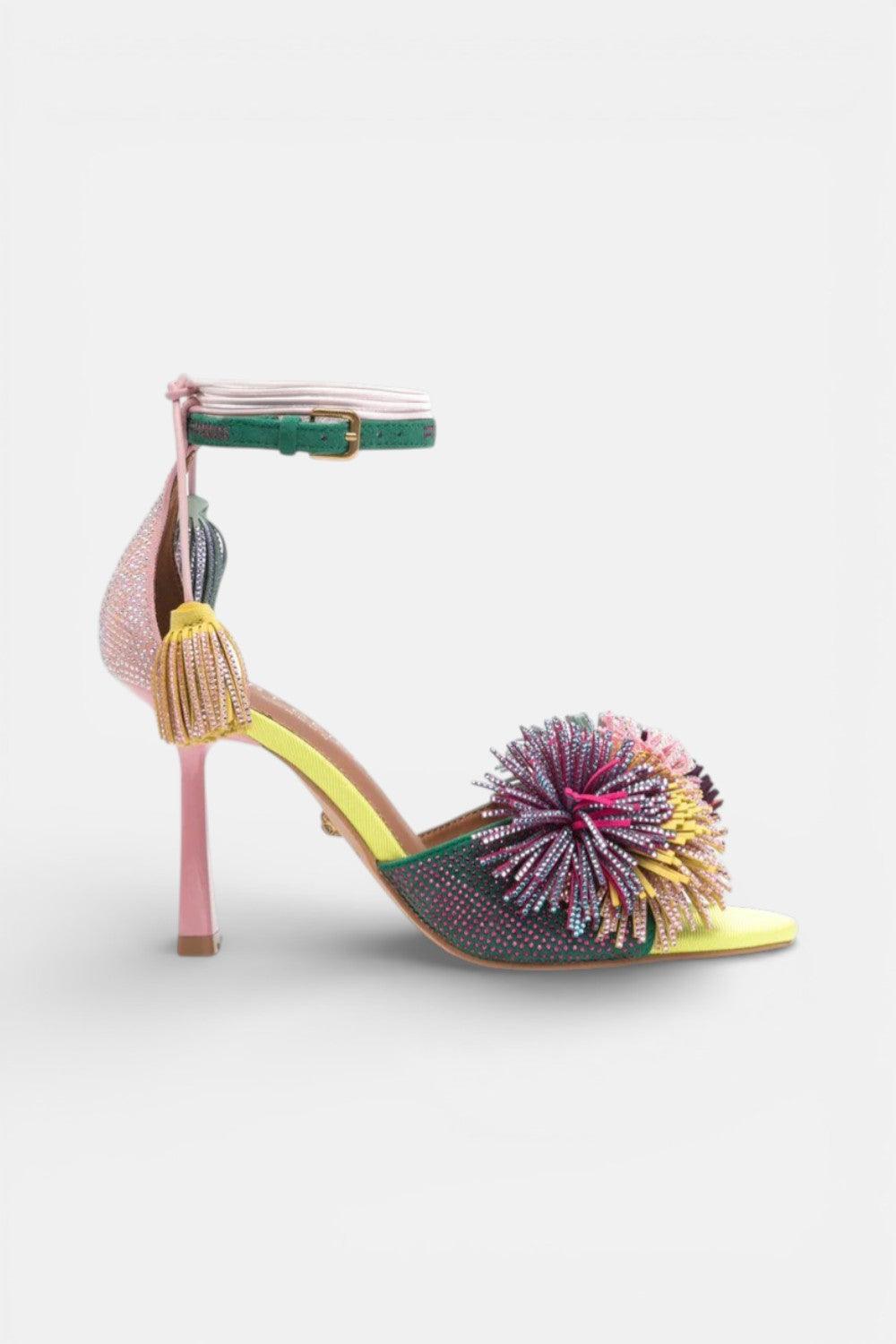 sandali pom pom ankle tie